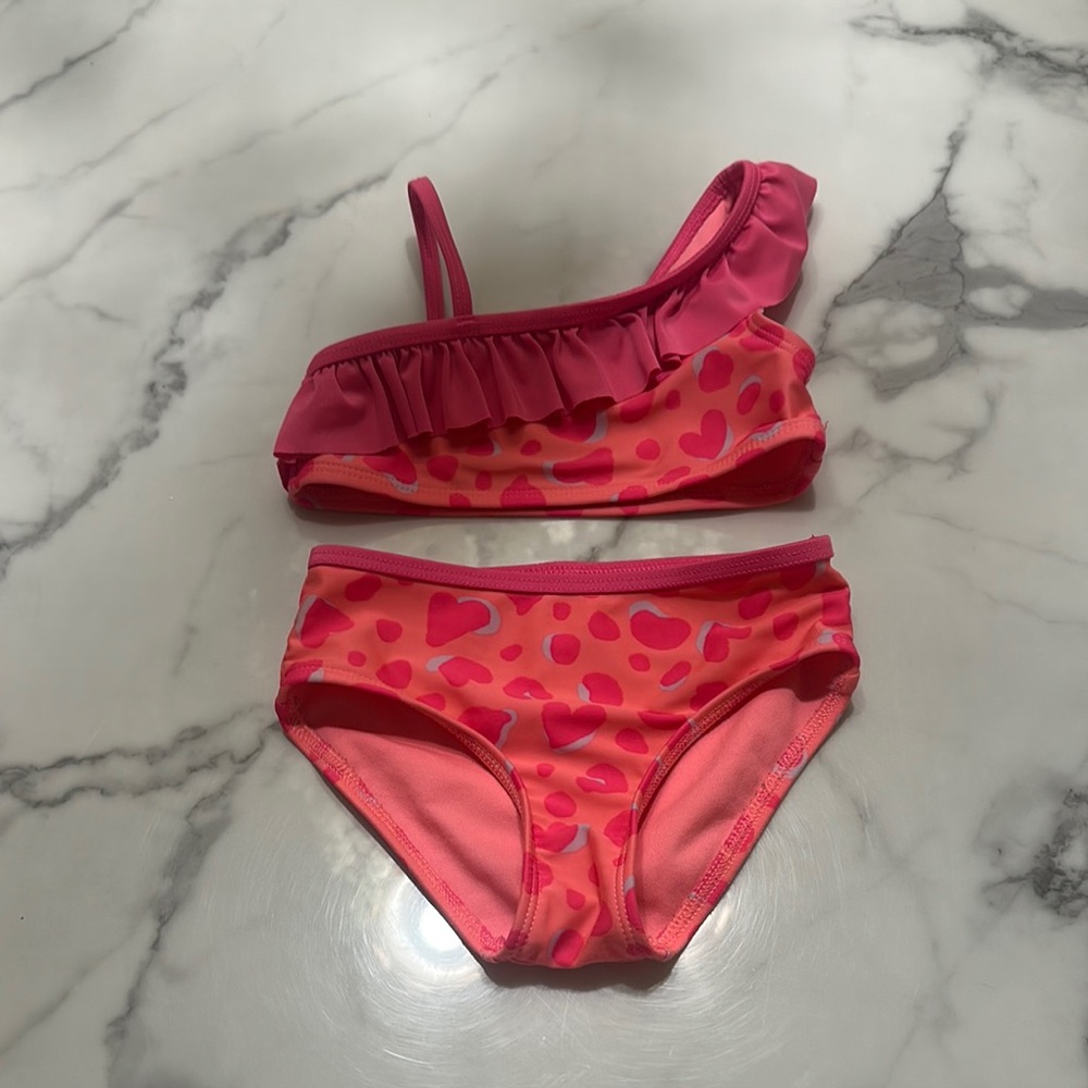 Cat & Jack Pink Heart Kids Swim Bikini